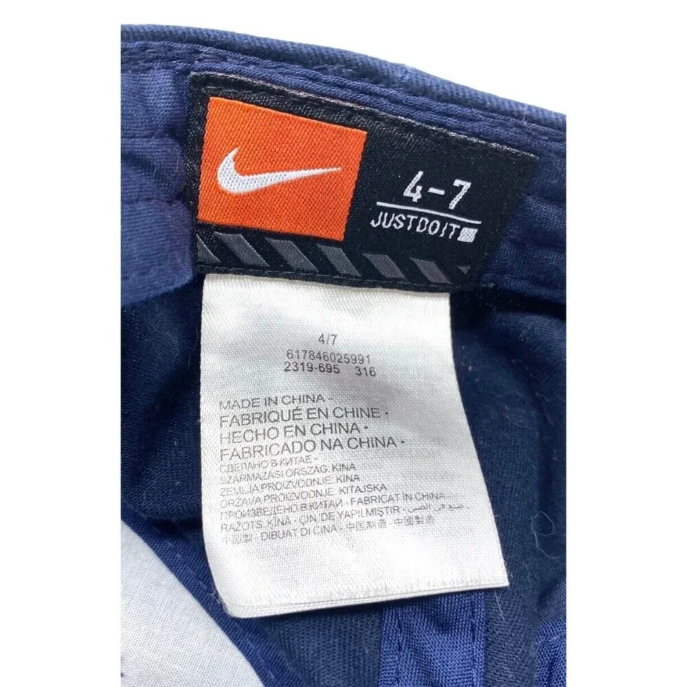 Nike Kids Navy Blue‎ Cap Embroidered Swoosh Logo Size 4-7 New -few light marks